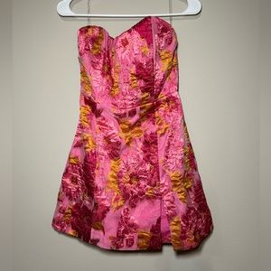 NWT Showpo Brailey Mini Dress in Pink Jacquard